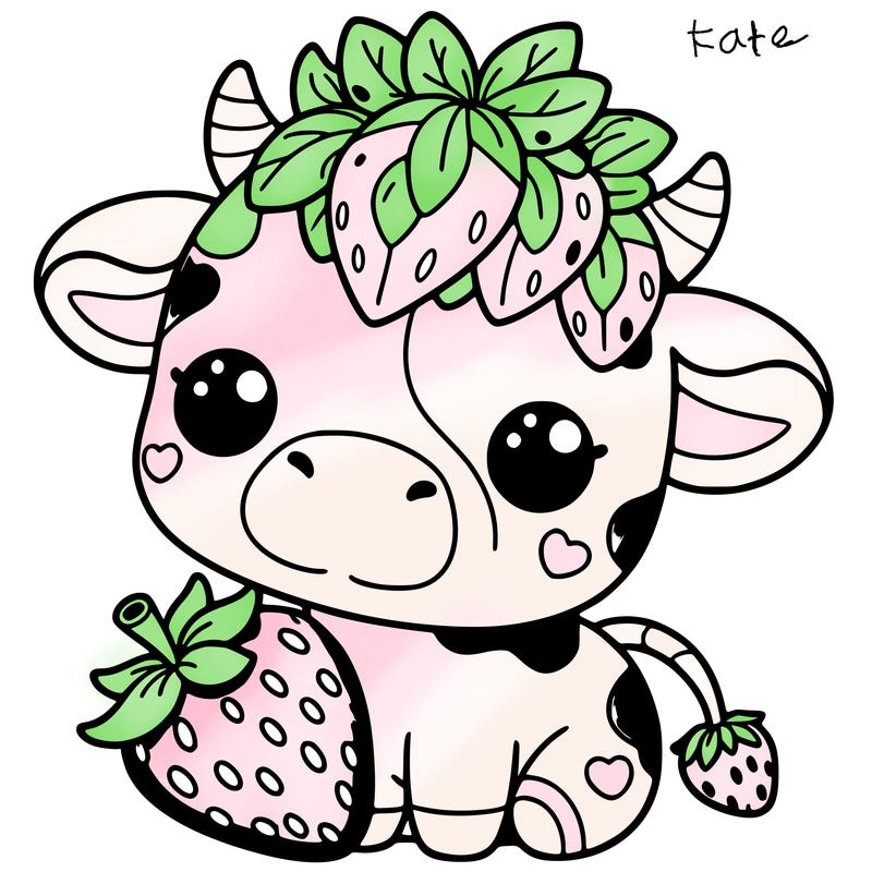 cute strawberry cow