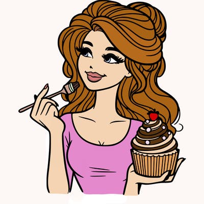 pretty woman with a cupcake