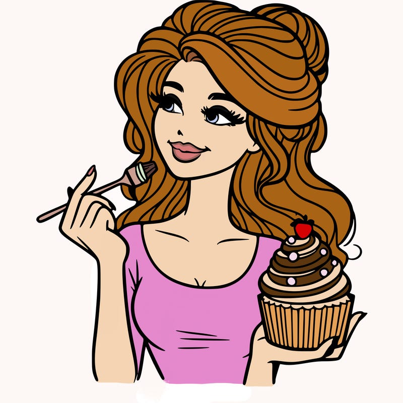 pretty woman with a cupcake