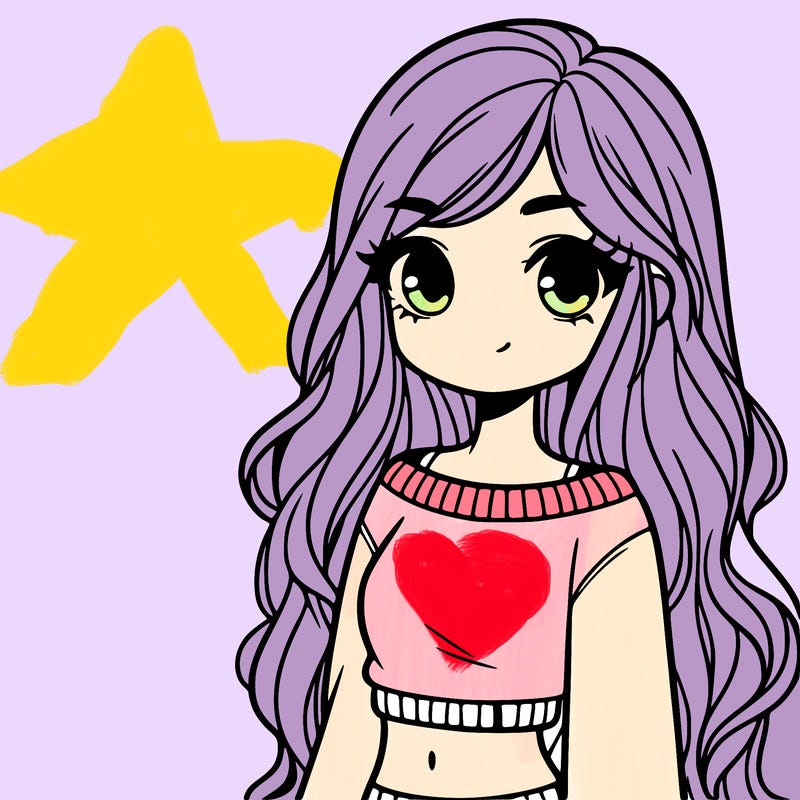 girl with long hair and a crop top with a sweater