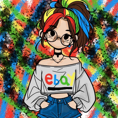 girl with a messy ponytail glasses a baggy crop top and jean shorts