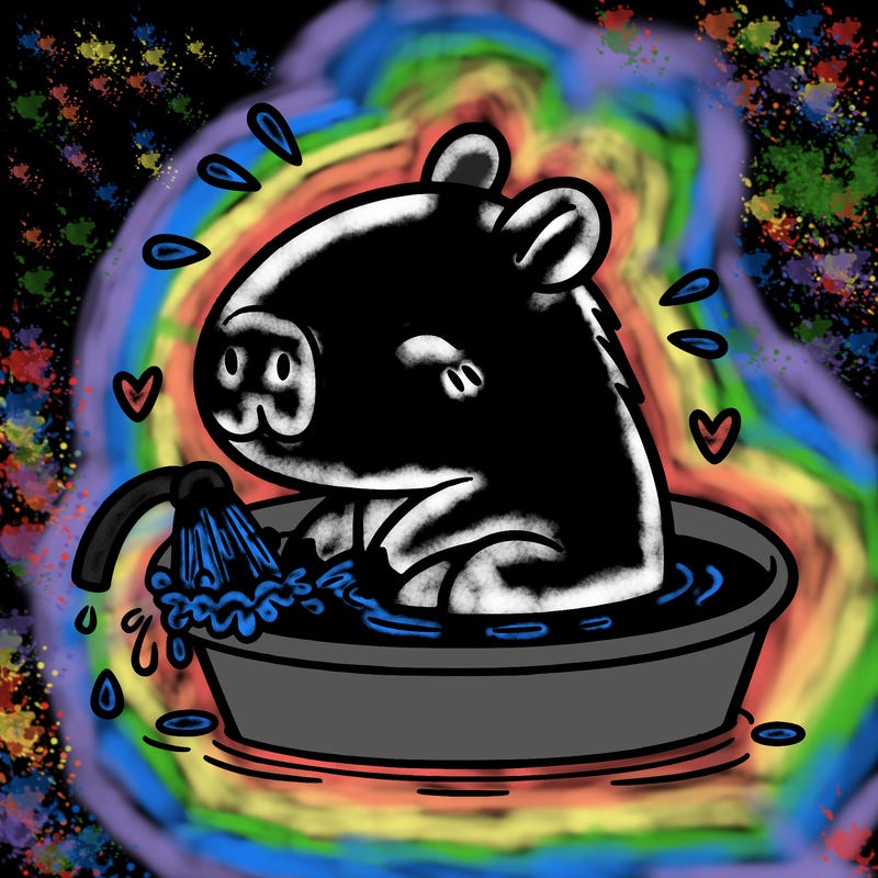 capybara taking a bath