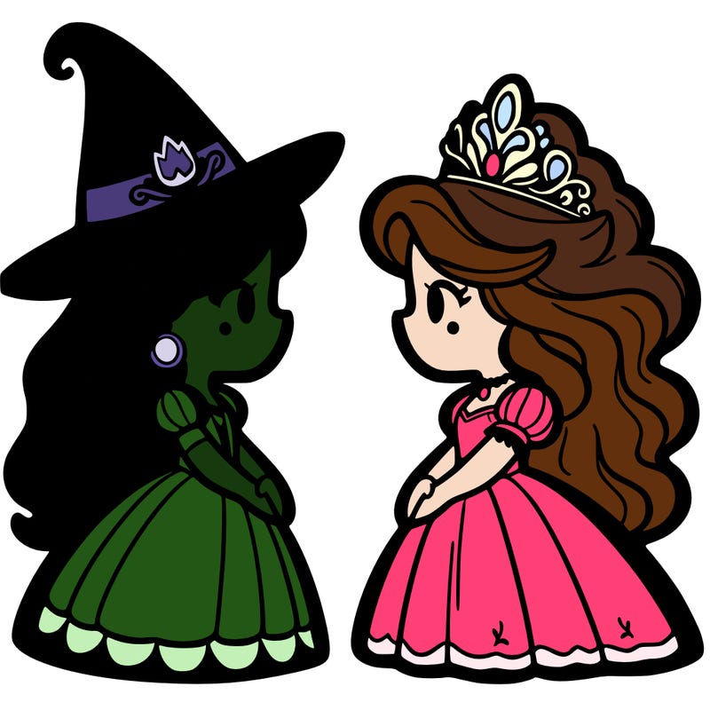 princess and witch facing each other
