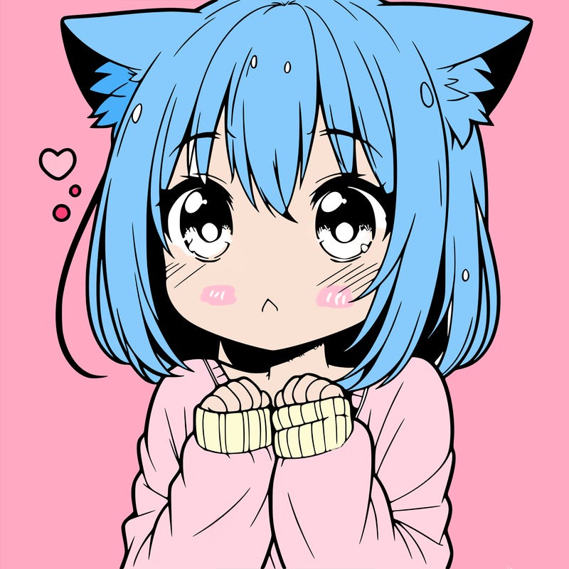 shy anime catgirl