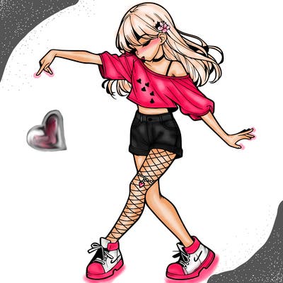 realistic girl danceing