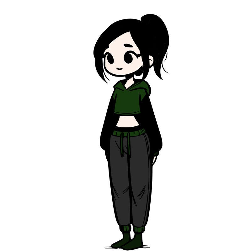 skinny girl in sweatpants