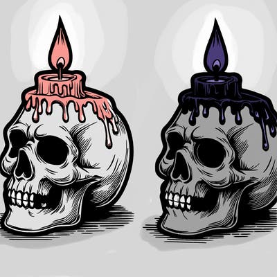 realistic scull candles