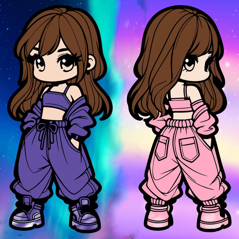 girl in crop top and baggy pants