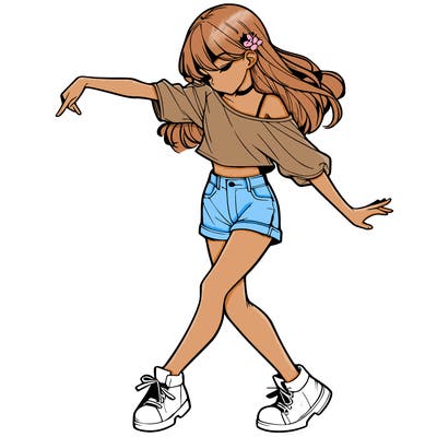 realistic girl danceing