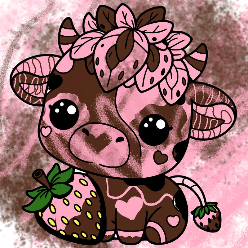 cute strawberry cow
