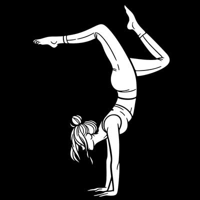 a woman doing a handstand