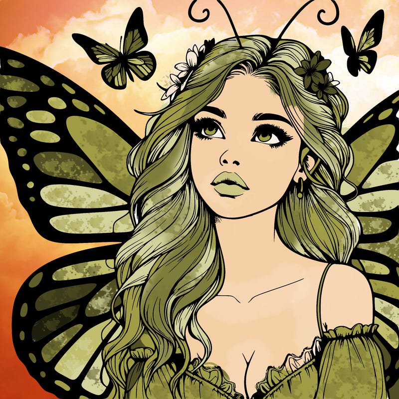 butterfly fairy realistic girl