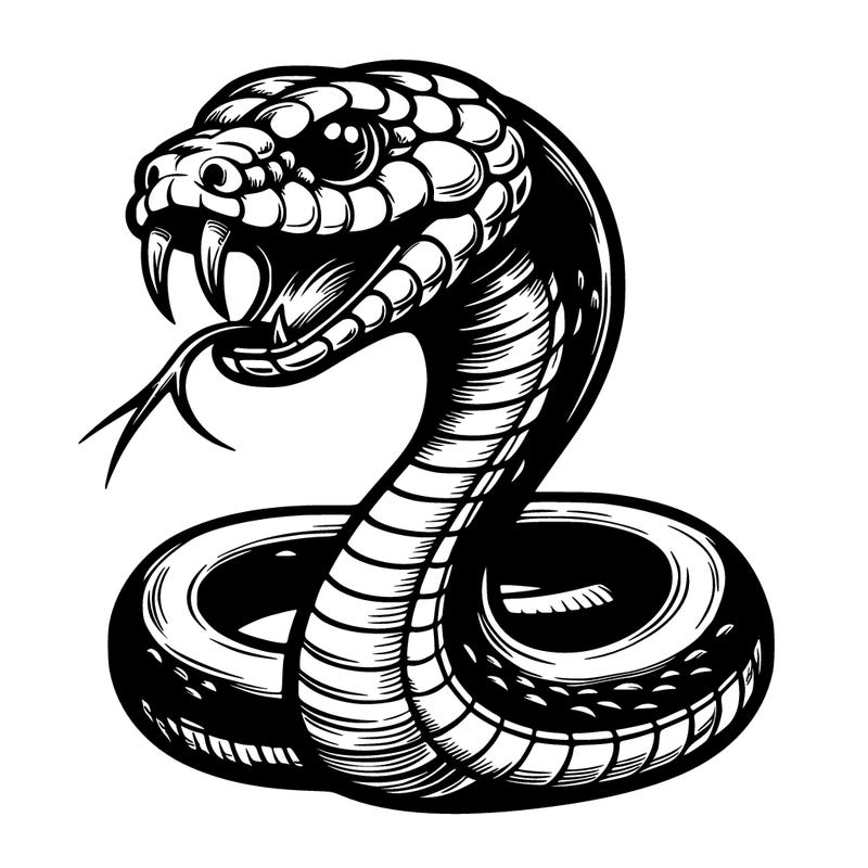 realistic snake with fangs