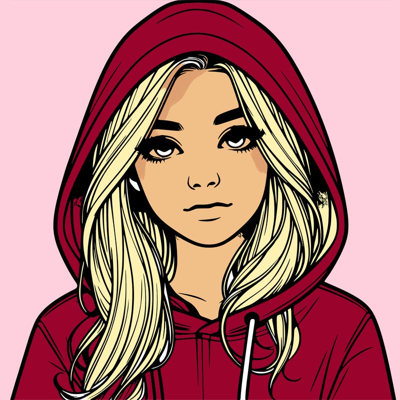 realistic girl with a hoodie