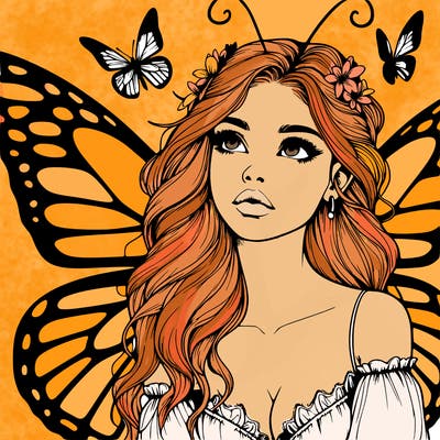 butterfly fairy realistic girl