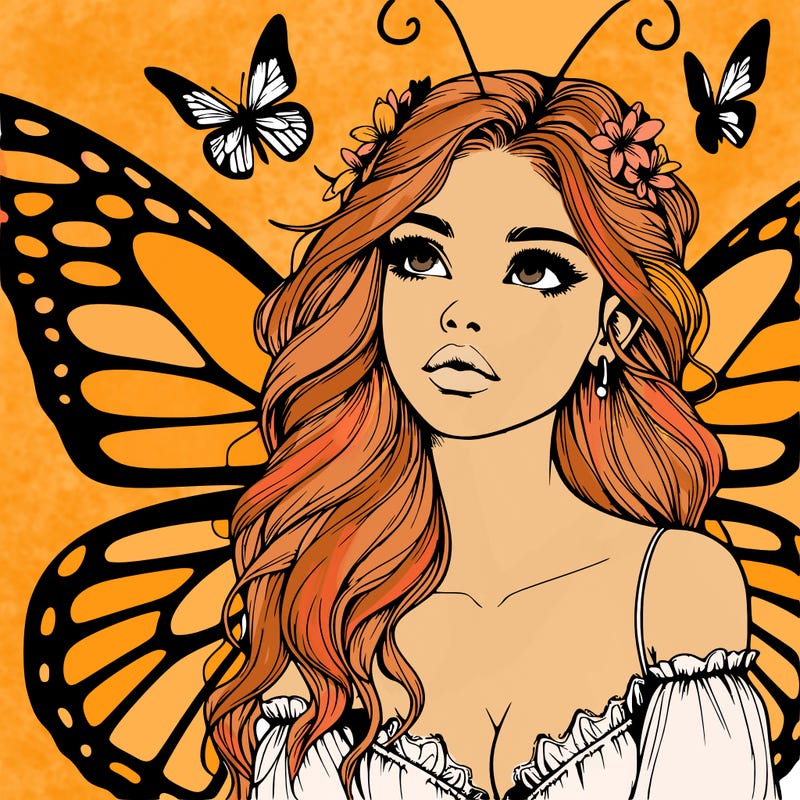 butterfly fairy realistic girl