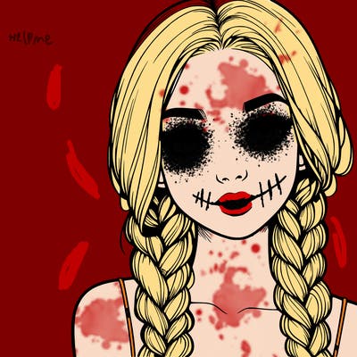 realistic girl with braids