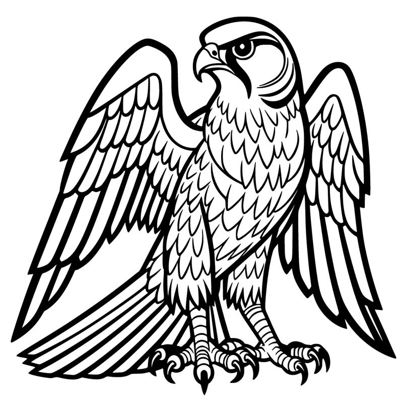 falcon with sharp claws