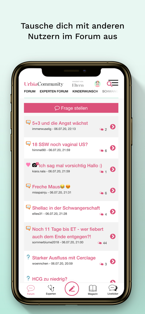 urbia online - Urbia online mobile app community forum showing pregnancy and parenting discussion threads