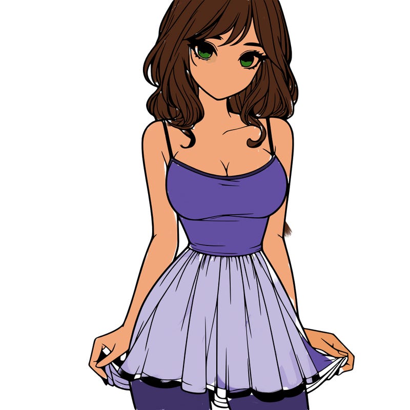 realistic girl in short dress