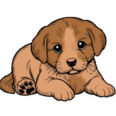 a cute realistic puppy