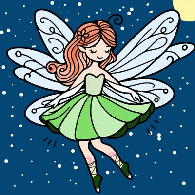 create a fairy with wings flying