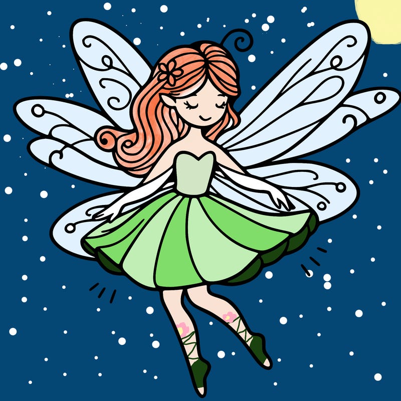 create a fairy with wings flying