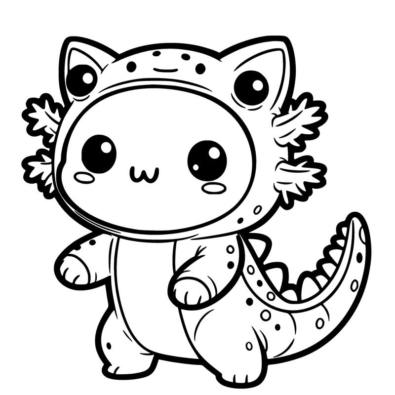 cute cat in axolotl costume