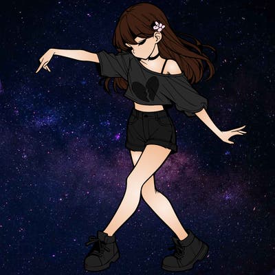 realistic girl danceing