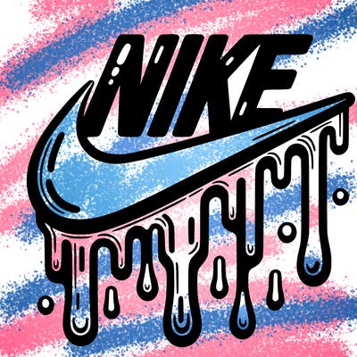 dripping nike logo