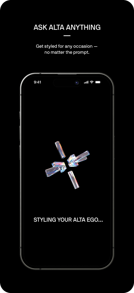Alta Daily - Alta Daily app interface showing the Ask Alta Anything prompt with a stylized loading animation