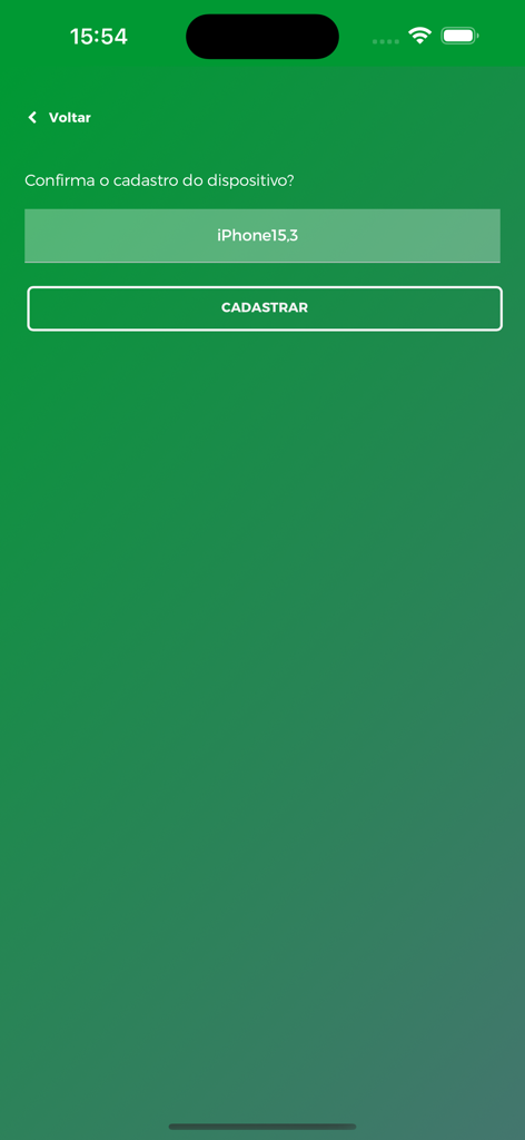 Banco da Amazônia - Device registration screen in the Banco da Amazonia mobile app showing an iPhone confirmation prompt.