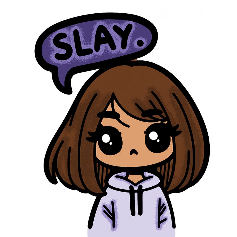 a girl saying slay