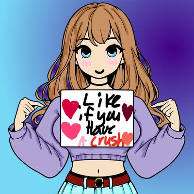 girl holding a blank sign in a long sleeve crop top