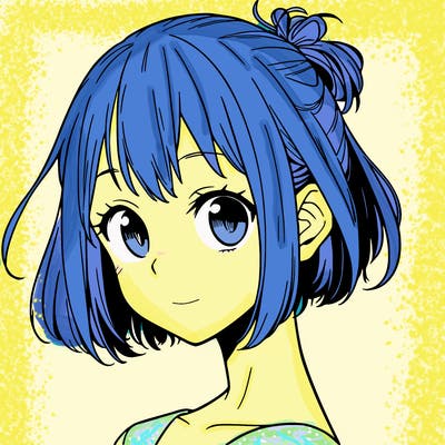 manga girl with short hair