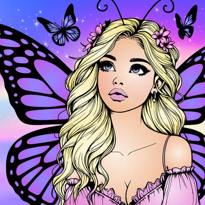 butterfly fairy realistic girl