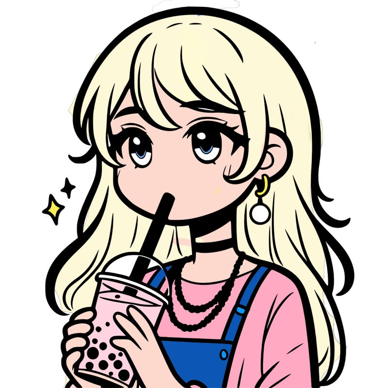 teenage girl drinking boba