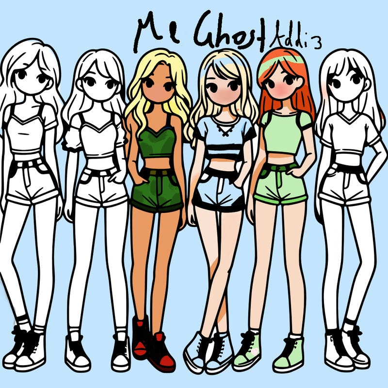 a group of girls wearing crop tops and shorts
