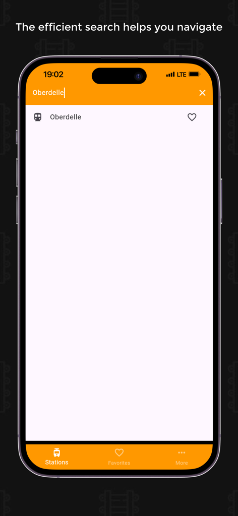 DSW21 Live Timetable - Search screen of the DSW21 Live Timetable app showing a station search for Oberdelle