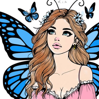 butterfly fairy realistic girl