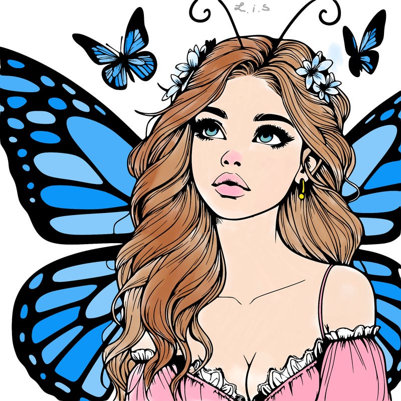 butterfly fairy realistic girl