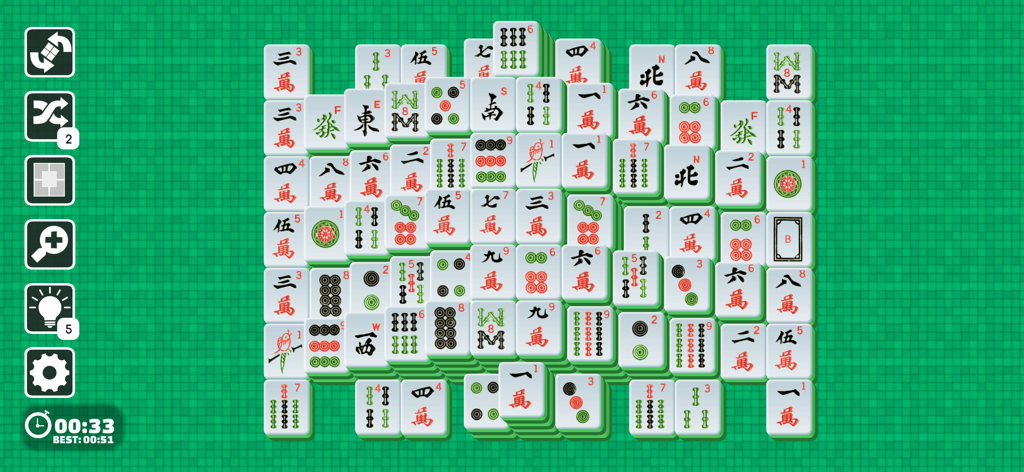 Mahjong Joy - Solitaire Tiles - A classic mahjong solitaire puzzle board with traditional tiles in the Mahjong Joy app.