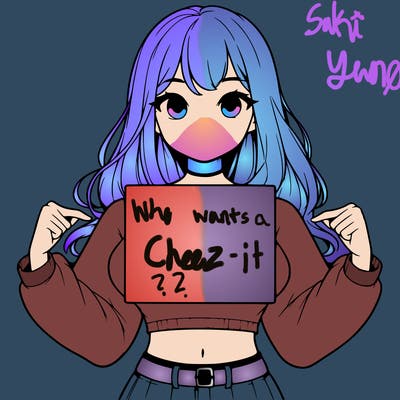 girl holding a blank sign in a long sleeve crop top