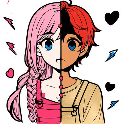 realistic girl boy split