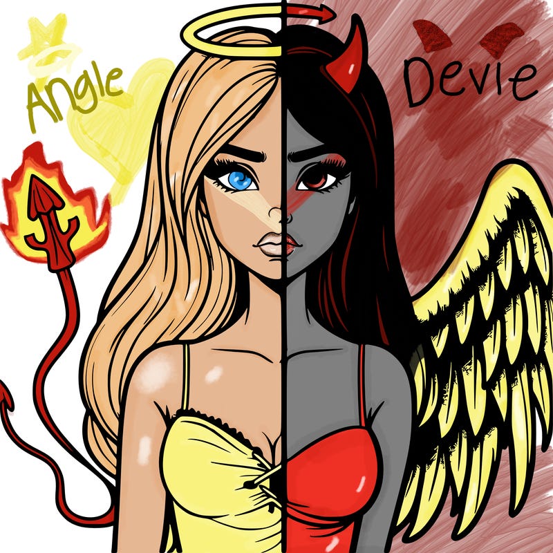 devil vs angel realistic girl