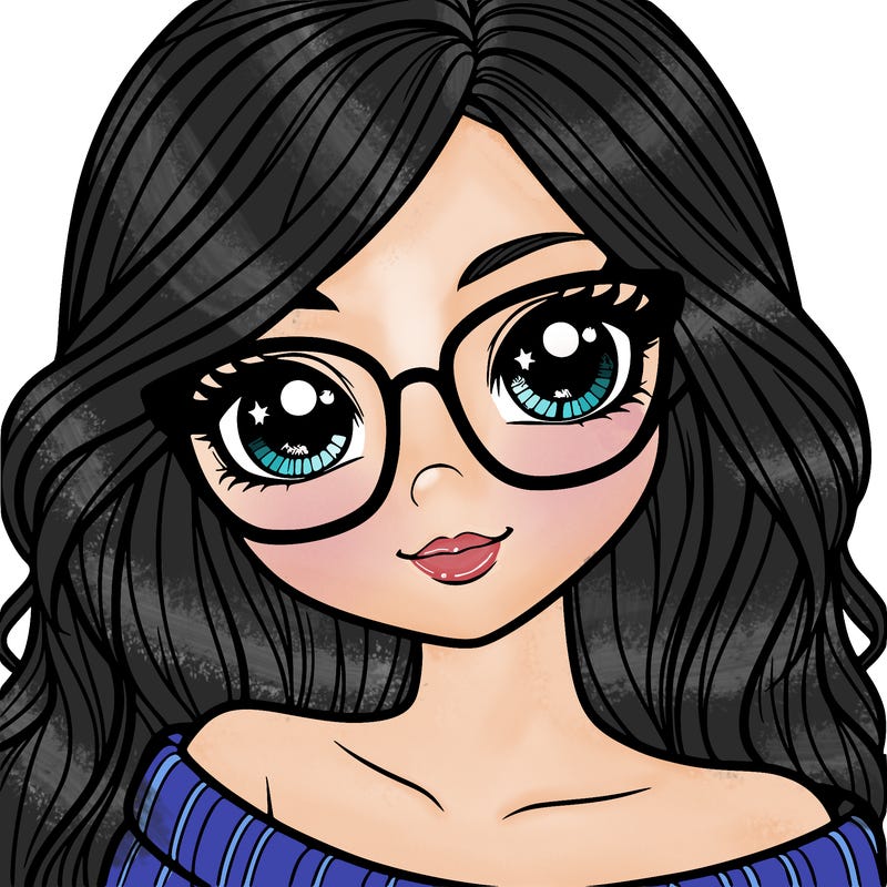 girl with beautiful eyes, hair, and glasses