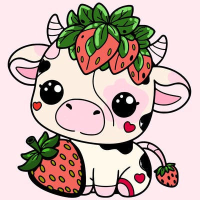 cute strawberry cow
