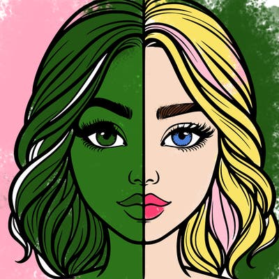 realistic girl split half