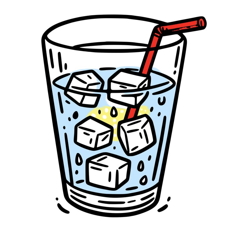 glass of watter with ice