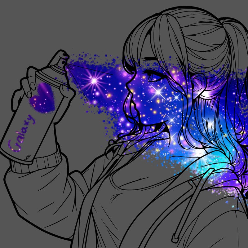 a realistic girl spray, painting